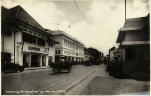 PC CPA SOERABAJA SOCIETEITSTRAAT INDONESIA VINTAGE REAL PHOTO POSTCARD (b5726)