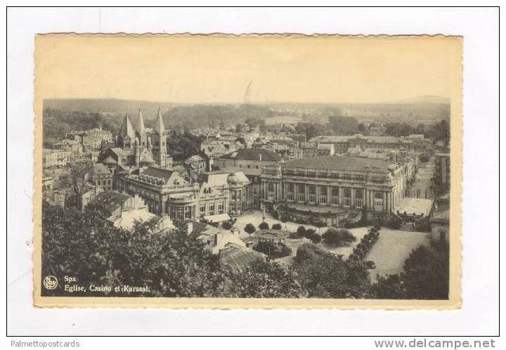 Spa, Belgium PU-1951, Eglise, Casino et Kursaal