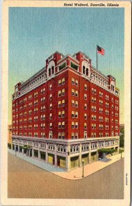 Postcard HOTEL SCENE Danville Illinois IL AM7741