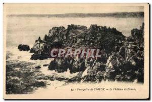 Old Postcard Presqu island of Crozon the castle of Dinan