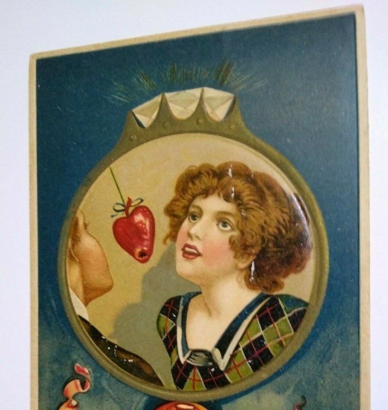 Original Halloween Postcard John Winsch Women Apple Heart Sycamore Kansas 1914 