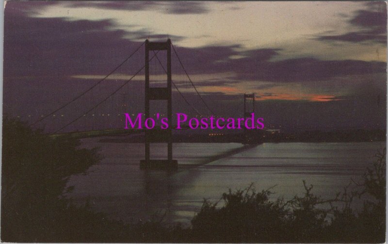 England & Wales Postcard - The Severn Bridge By Night   RS37930