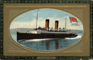 Isle of Man Steamer Steamship S.S. Ben-My-Chree Frame Border c1910 PC