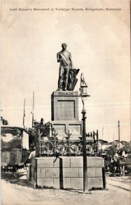 Postcard Barbados Bridgetown Lord Nelsons Monument in Trafalgar Square ~1910 M48