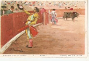 Bullfighting. Corrida de Toros. Brindis   Old vintage Spanish Postcard