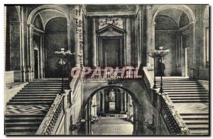 Old Postcard Madrid Palacio Real main Escalera
