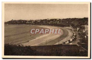 Perros Guirec Old Postcard Beach Trestraou View buildup of Clarity