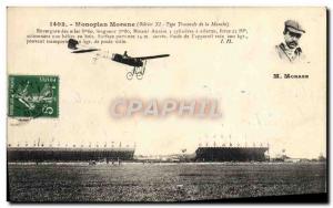 Old Postcard Jet Aviation Bleriot monoplane Morane XY type Traversee Channel