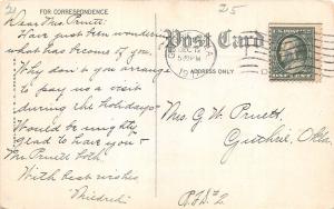B54/ Guthrie Oklahoma Ok Postcard 1911 First Methodist Church Building 2