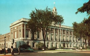 Vintage Postcard City Hall The Brass City Vermont Marble Colonial Waterbury CT