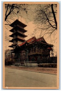 Brussels Belgium Postcard Plaza Brussels-Laeken Japanese Tower 1954 Posted