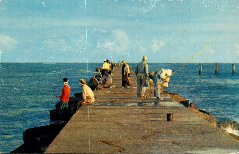 Texas Corpus Christi Fishing Pier Of Aransas Pass 1957