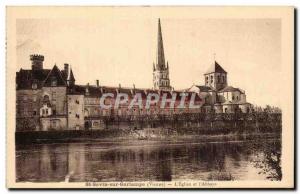 Saint Savin on Gartempe - L & # 39Eglise and L & # 39Abbaye - Old Postcard