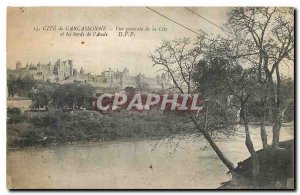 Old Postcard Cite Carcassonne General View of the City and the banks of the Aude