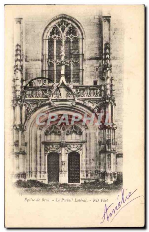Postcard Old Brou Church Bourg the lateral portal