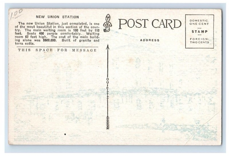c1915-20 New Union Station, Denver, Colorado. Postcard P7E