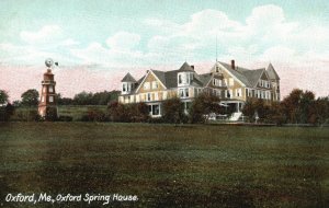 Vintage Postcard 1910's Oxford Spring House Oxford ME Maine Pub. Hugh Leighton