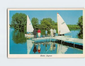 Postcard Skokie Lagoons Illinois USA