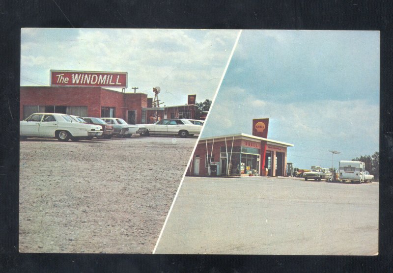 BOONVILLE MISSOURI WINDMILL RESTAURANT SHELL GAS STATION VINTAGE POSTCARD