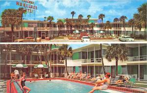 Daytona Beach FL Morelock's San Marina Motel Old Cars Postcard