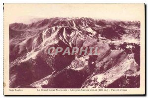 Old Postcard The Moroccan Atlas The highest peaks in plane view