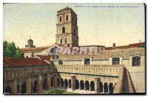 Old Postcard The Cloister and bell tower of St. Trophime Arles