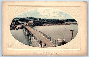 Bermuda Postcard High View of Walford Island Bridge c1910 Embossed Antique