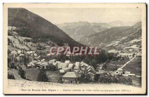 Old Postcard On The Road Des Alpes Old Town Station By Summer OF Queyras