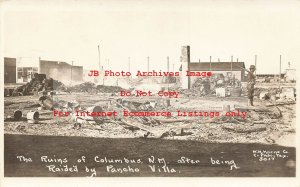 Mexico Border War, RPPC, Ruins of Columbus NM after Being Raided by Pancho Villa