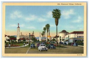 c1940 Classic Cars Exterior Westwood Village California Vintage Antique Postcard