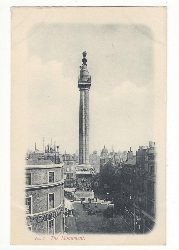 UK London England Great Fire Monument Vtg Beagles Postcard