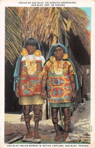 San Blas Panama Indian Women in Native Costume Vintage Postcard AA49300