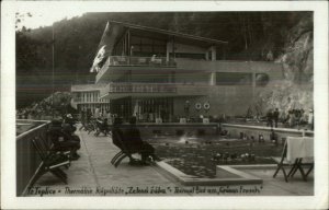 Tren?ianske Teplice Slovakia Zelena Zaba Resort Real Photo Postcard