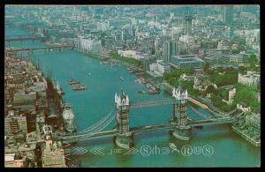 Aerial View of Tower Bridge and the City of London