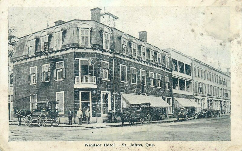 Windsor Hotel St. Johns Quebec Canada early postcard