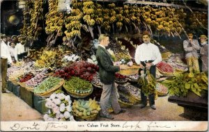 Postcard Cuba Cuban Fruit Store Seller with the Client ~1910 M49