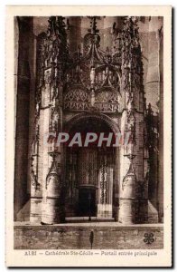 Old Postcard Albi Sainte Cécile Cathedral main entrance gate