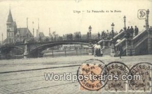 La Passerelle de la Poste Liege, Belgium 1920 Stamp on front 