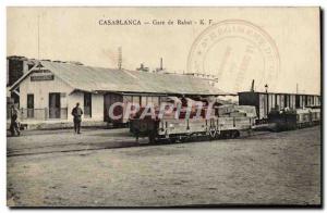 Old Postcard Casablanca Gare De Rabat Train