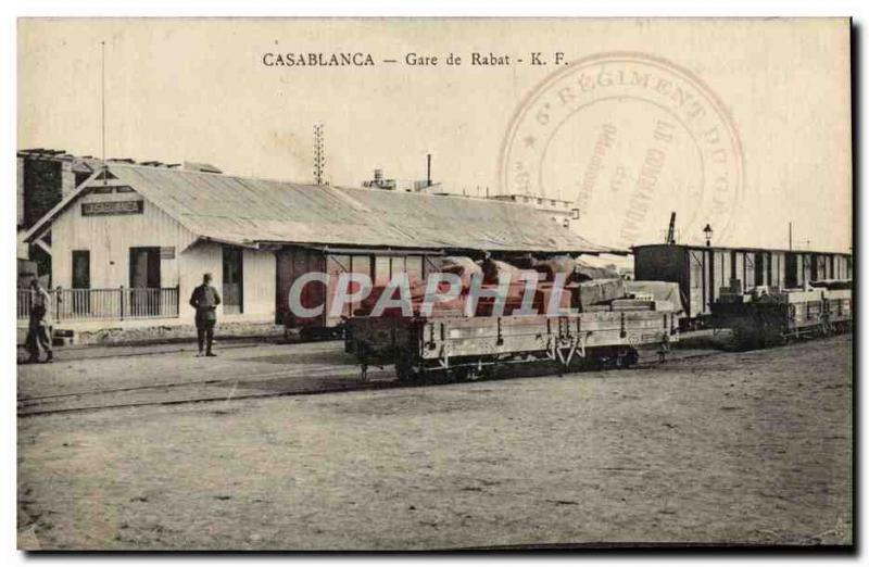 Old Postcard Casablanca Gare De Rabat Train