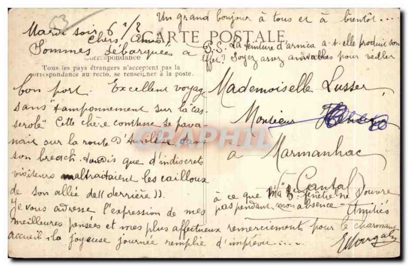 Old Postcard Declaration of Love Auvergne Folklore suit