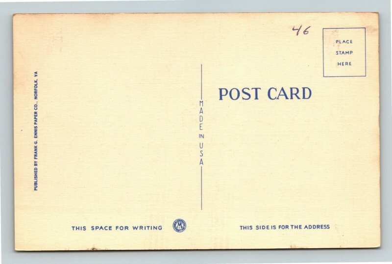 Newport News VA-Virginia, Chesapeake And Ohio Terminal, Ships, Linen Postcard