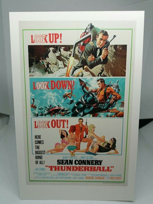 James Bond 007 Postcard US Poster For Thunderball 1965 Sean Connery
