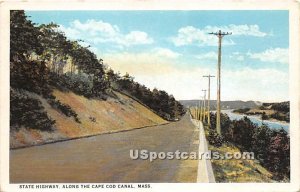 State Highway Along the Cape Cod Canal - Massachusetts MA Postcard
