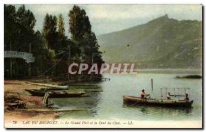 Lake Bourget Old Postcard The largest port and the cat's tooth