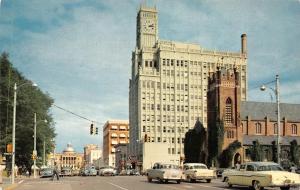 JACKSON, MI Mississippi CAPITOL STREET St Andrew's~Lamar Life~50's Cars Postcard