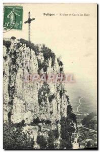 Old Postcard Poligny Rock and crosses the tooth