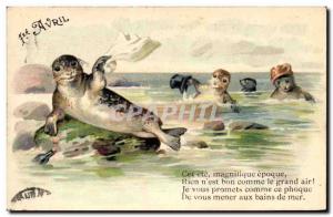 Old Postcard April 1st Seal