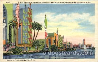 Hall of Transportation Pan American Exposition 1937 Dallas Texas USA, Postcar...