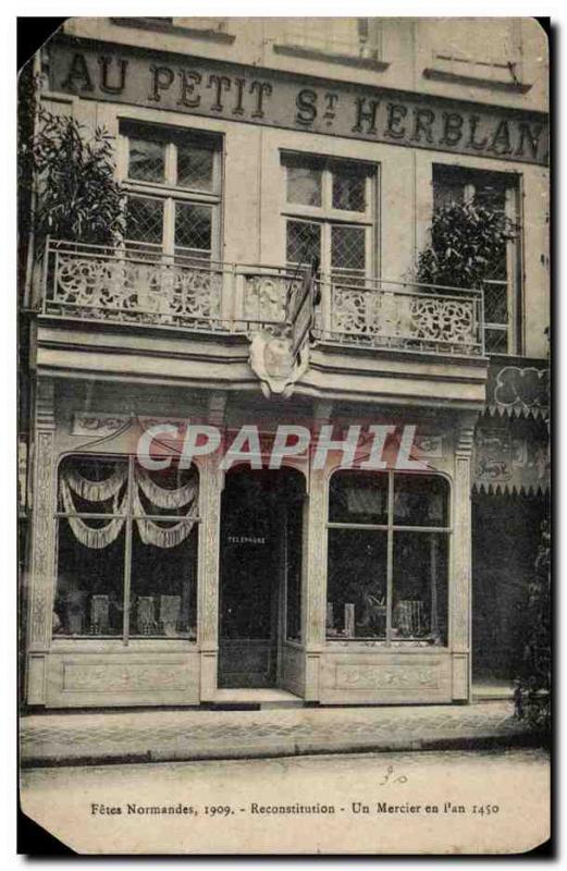 Old Postcard Holidays In Normandy St HERBLAN A little haberdasher in the & # ...